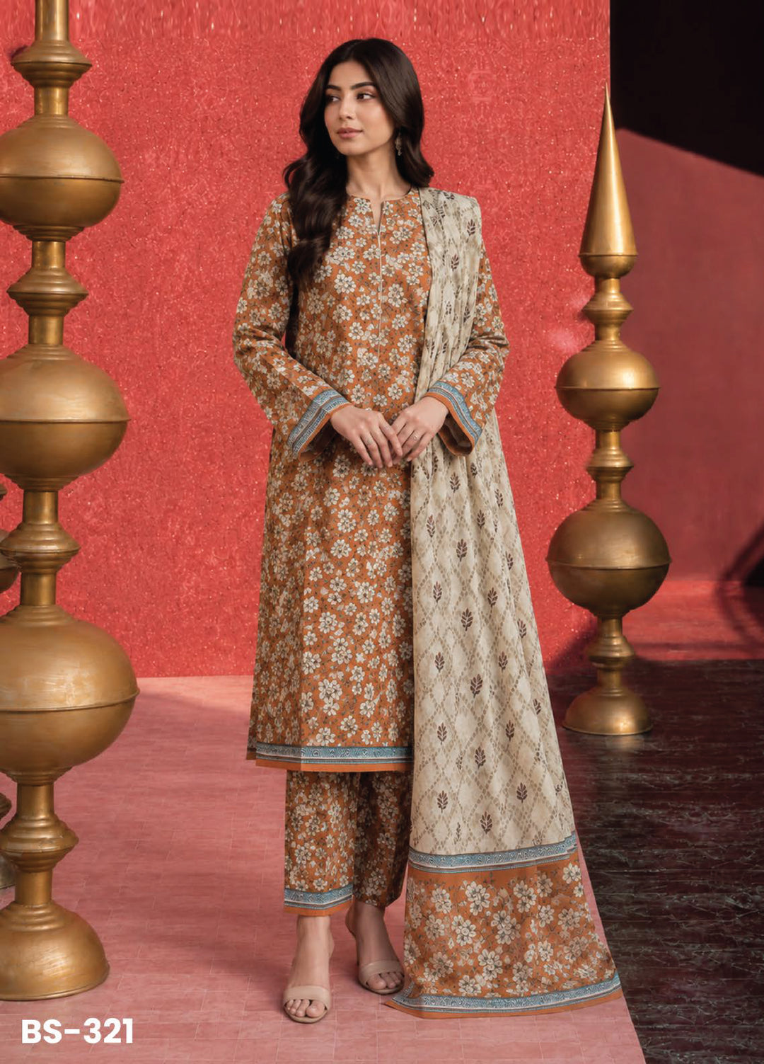 Bin Saeed Unstitched Printed Lawn Cotton 3 Piece Suit BS26UCL BS-321 - Casual Collection