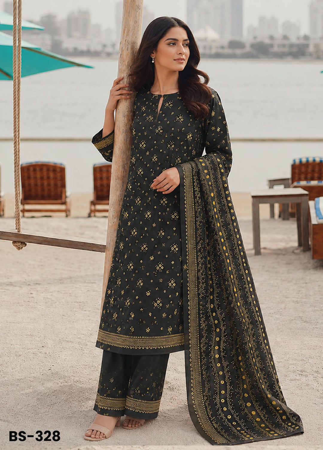 Bin Saeed Unstitched Printed Lawn Cotton 3 Piece Suit BS26UCL BS-328 - Casual Collection