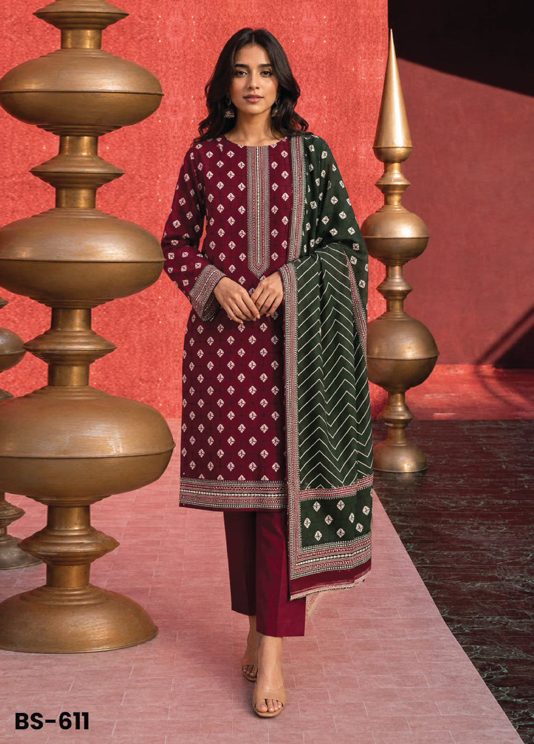 Bin Saeed Unstitched Printed Lawn Cotton 3 Piece Suit BS26UCL BS-611 - Casual Collection