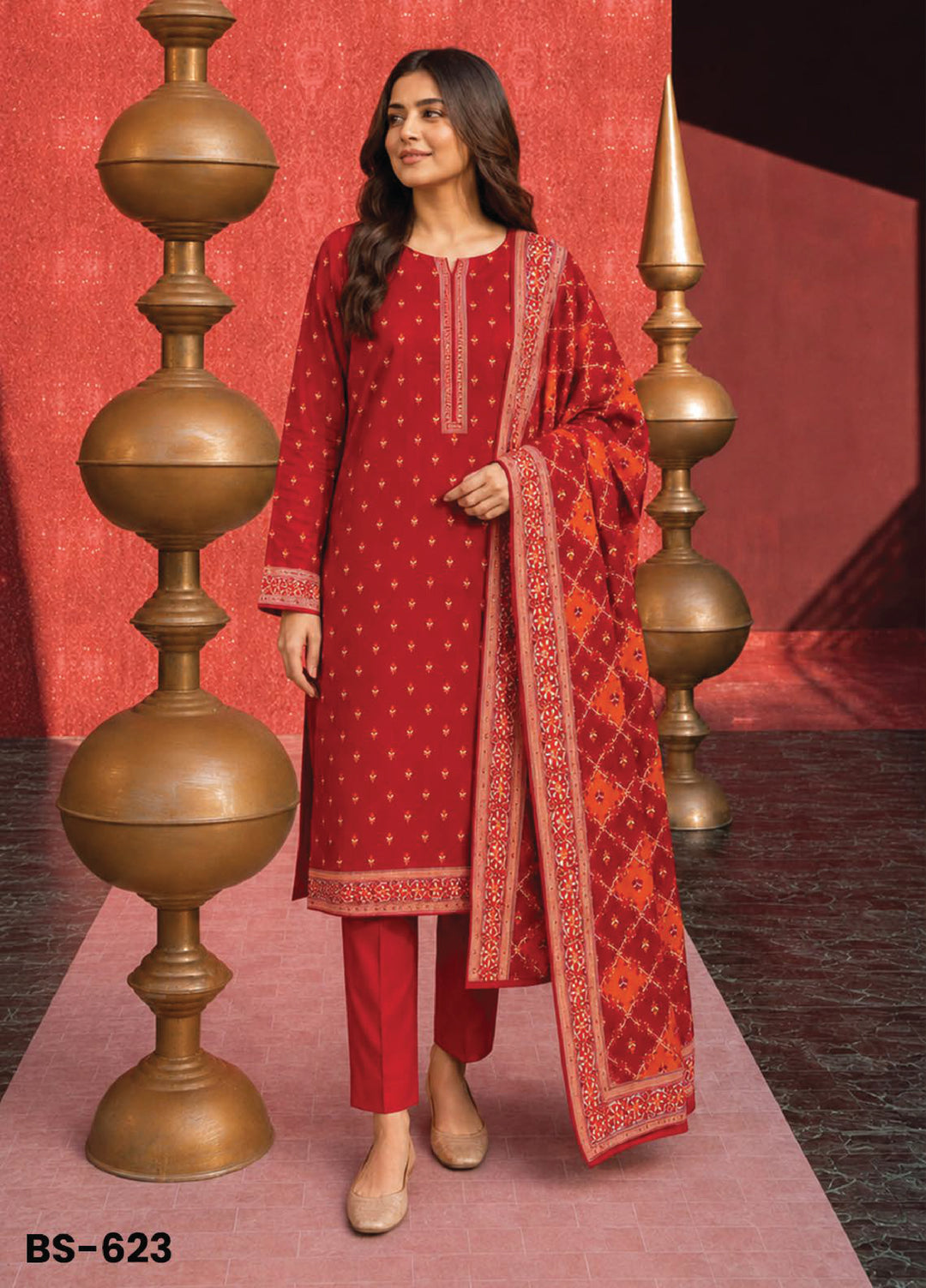 Bin Saeed Unstitched Printed Lawn Cotton 3 Piece Suit BS26UCL BS-623 - Casual Collection