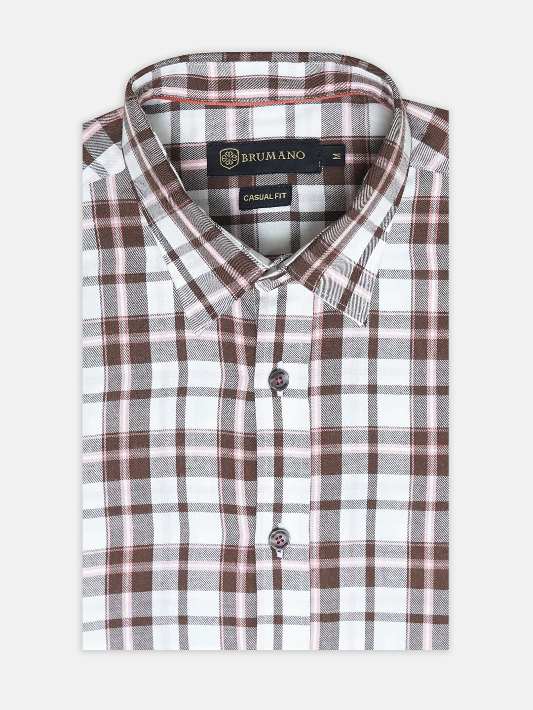 Brumano Mens RTW Solids Cotton Shirt Beige N Brown Casual Collection
