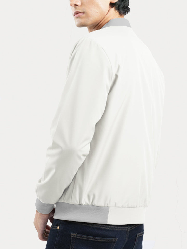Brumano Mens RTW Solids Poly Jacket Beige Bomber Jacket Winter Collection