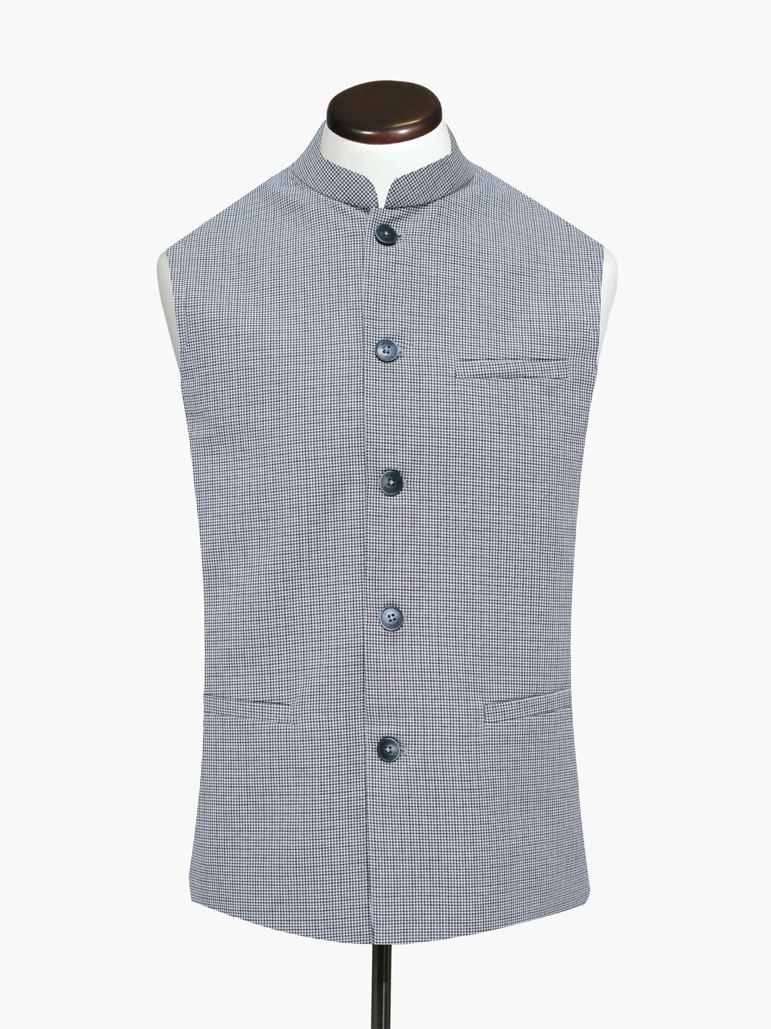 Brumano Mens Waist Coats RTW Solids Cotton Waistcoat Beige Multicolor Houndstooth Casual Collection