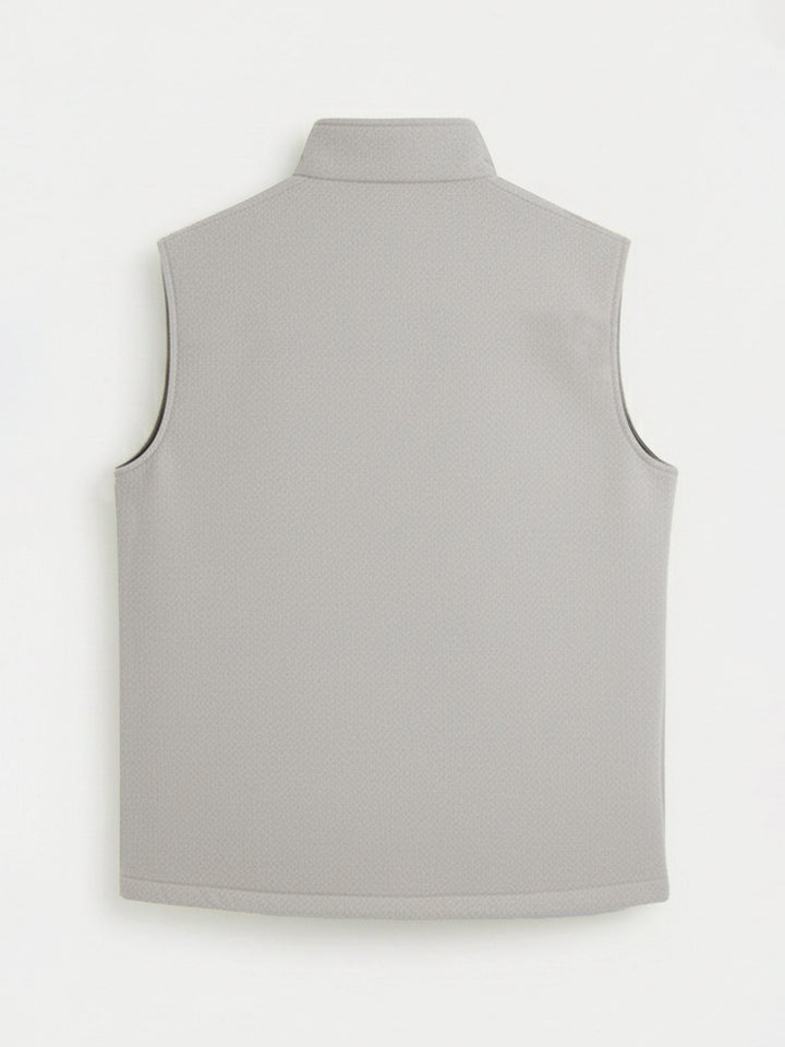 Brumano Ready To Wear Solids Cotton 1 Piece Men Beige Quilted Sleeveless Jacket 0-12-025-4918 - Winter Collection