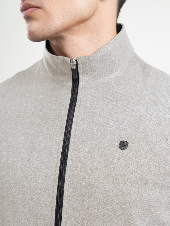 Brumano Ready To Wear Solids Cotton 1 Piece Men Beige Quilted Sleeveless Jacket 0-12-025-4918 - Winter Collection