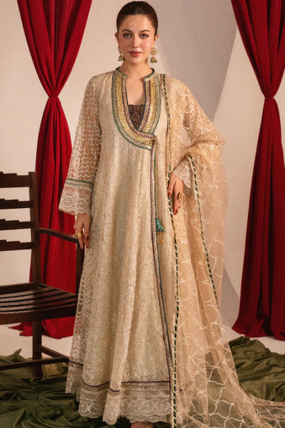 Zaaviay Beige Bloom Chikankari Suits Pret 3 Piece Festive Collection