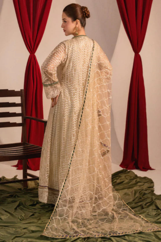 Zaaviay Beige Bloom Chikankari Suits Pret 3 Piece Festive Collection