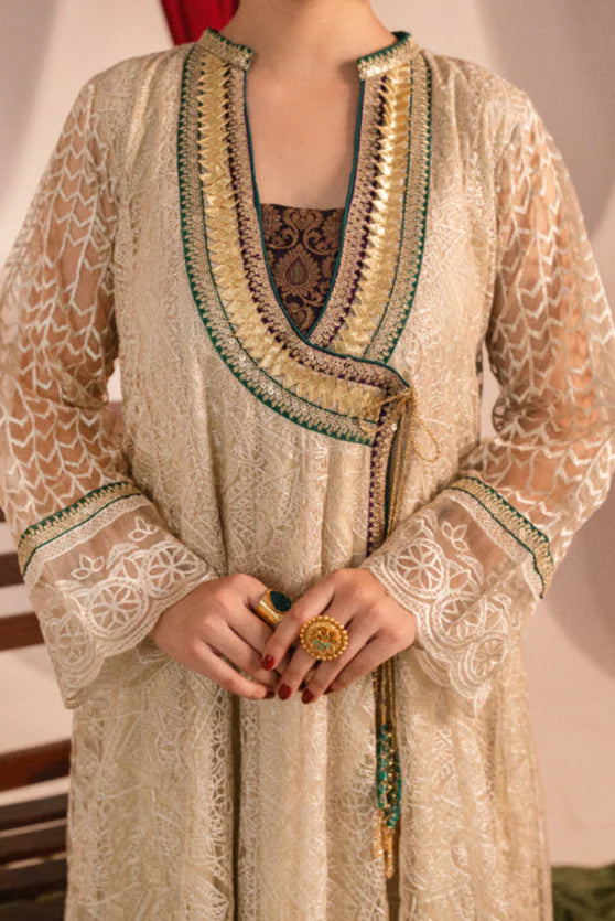 Zaaviay Beige Bloom Chikankari Suits Pret 3 Piece Festive Collection