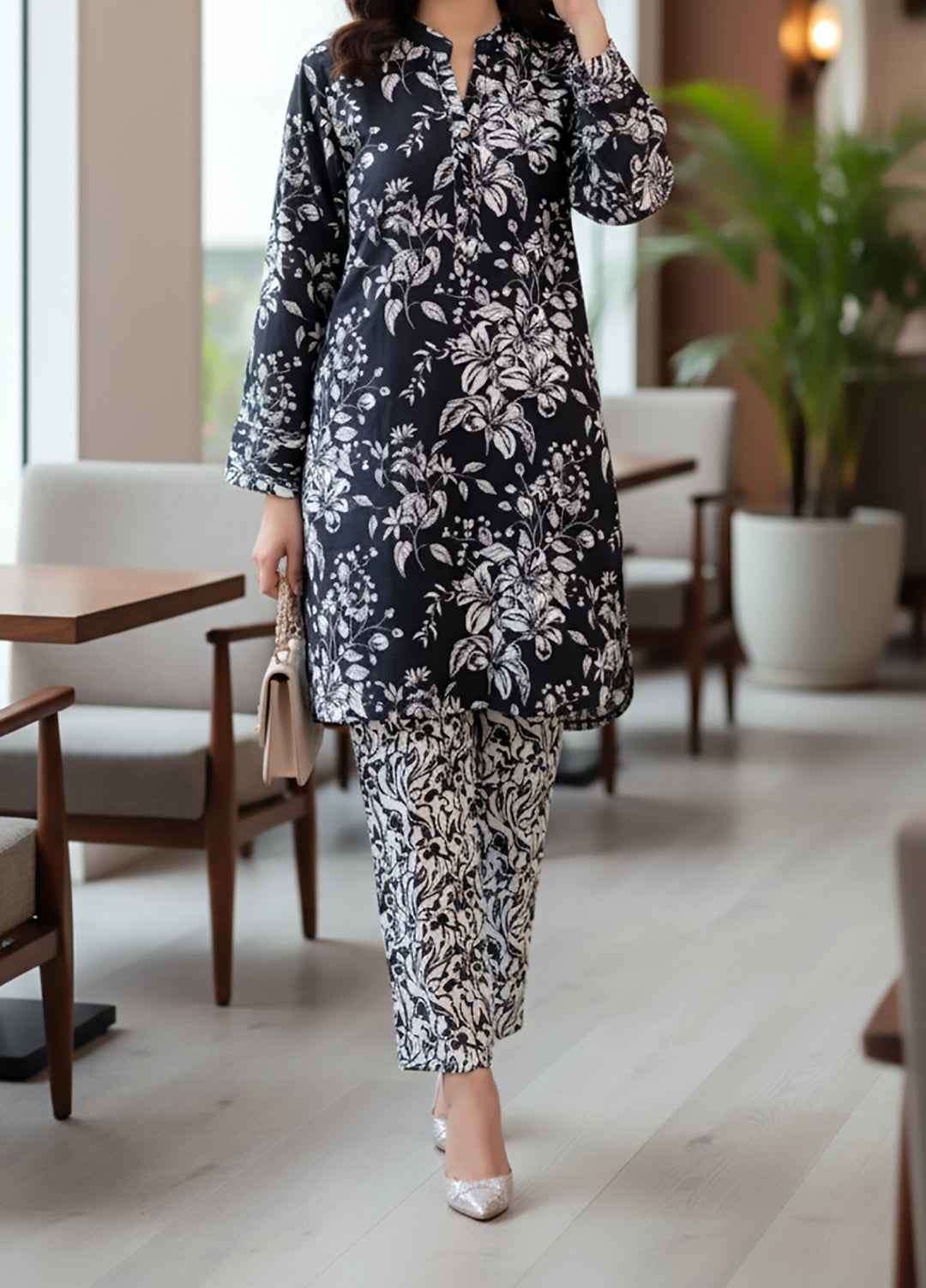 Lakhany Pret Printed Khaddar 2 Piece Suit LG-RK-0046