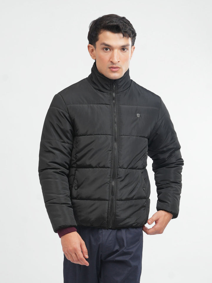 Brumano Mens RTW Solids Poly Jacket Black Puffer Jacket Winter Collection