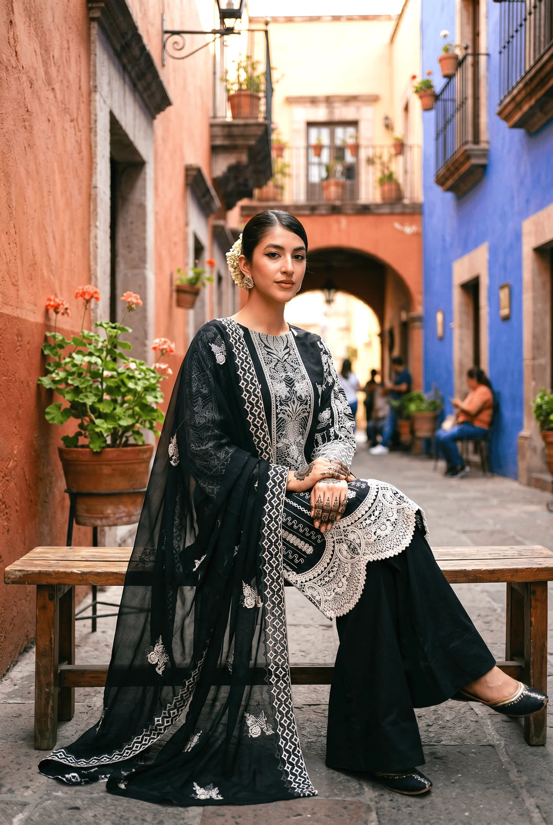 Celestia Luxe by Maherposh RTW Chikankari Lawn 3 Piece Suit Noir Eclat SS-201 Casual Collection