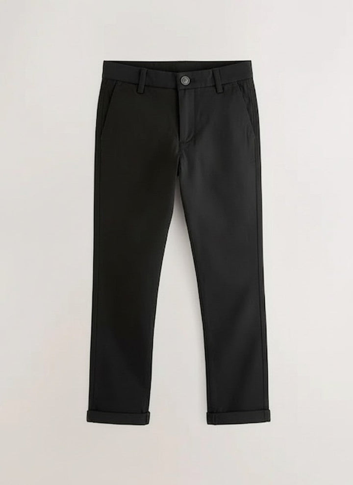 Ixample Boys RTW Solids Cotton Twill 1 Piece Black Chino Trouser - Casual Collection