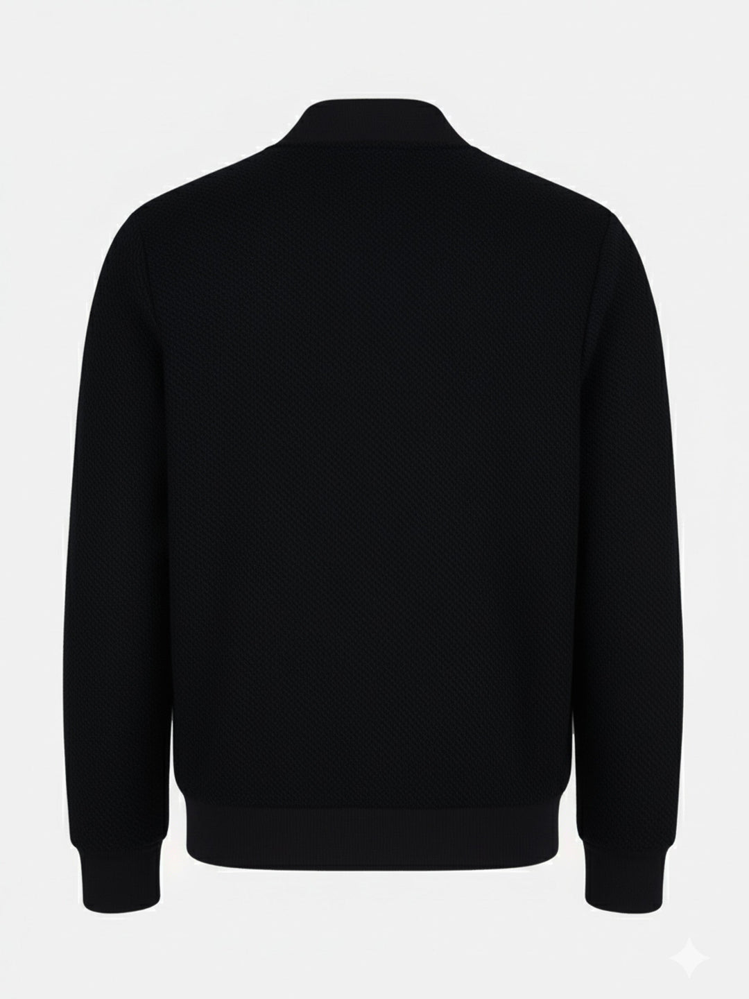 Brumano Mens RTW Solids Wool 1 Piece Black Structured Bomber Jacket Winter Collection