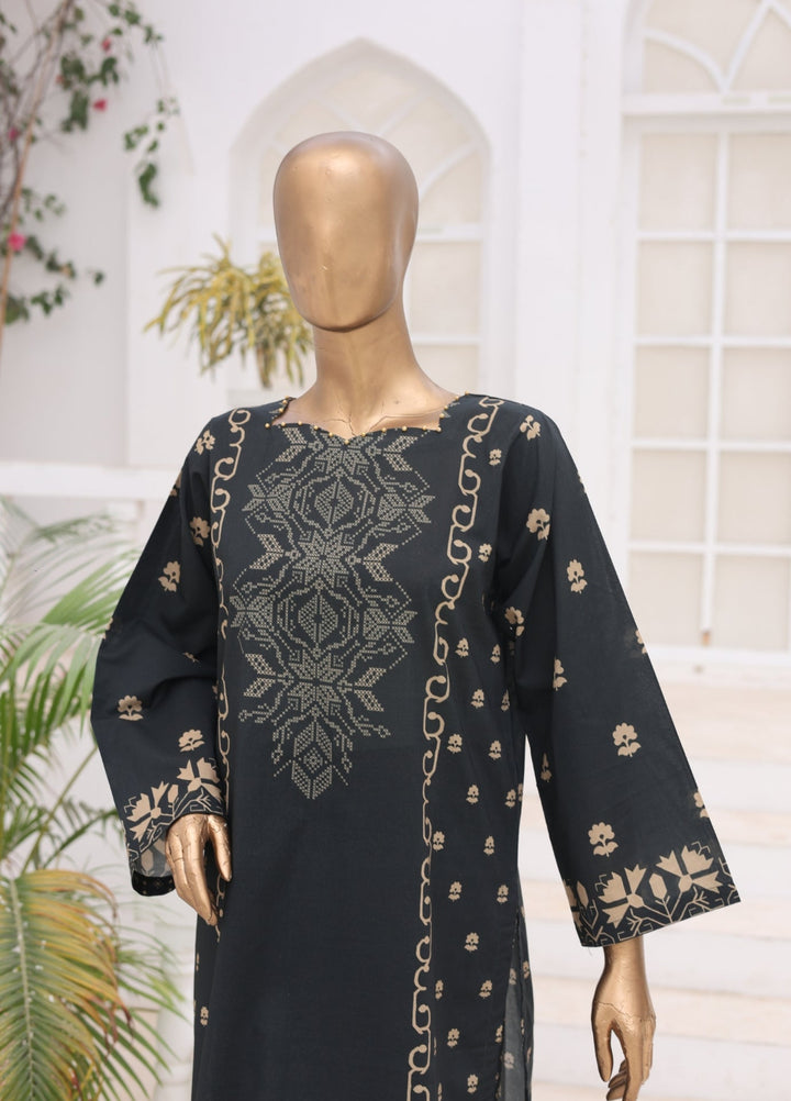 Suntex Fabrics Women RTW Printed Lawn 2 Piece Suit Black - Casual Collection