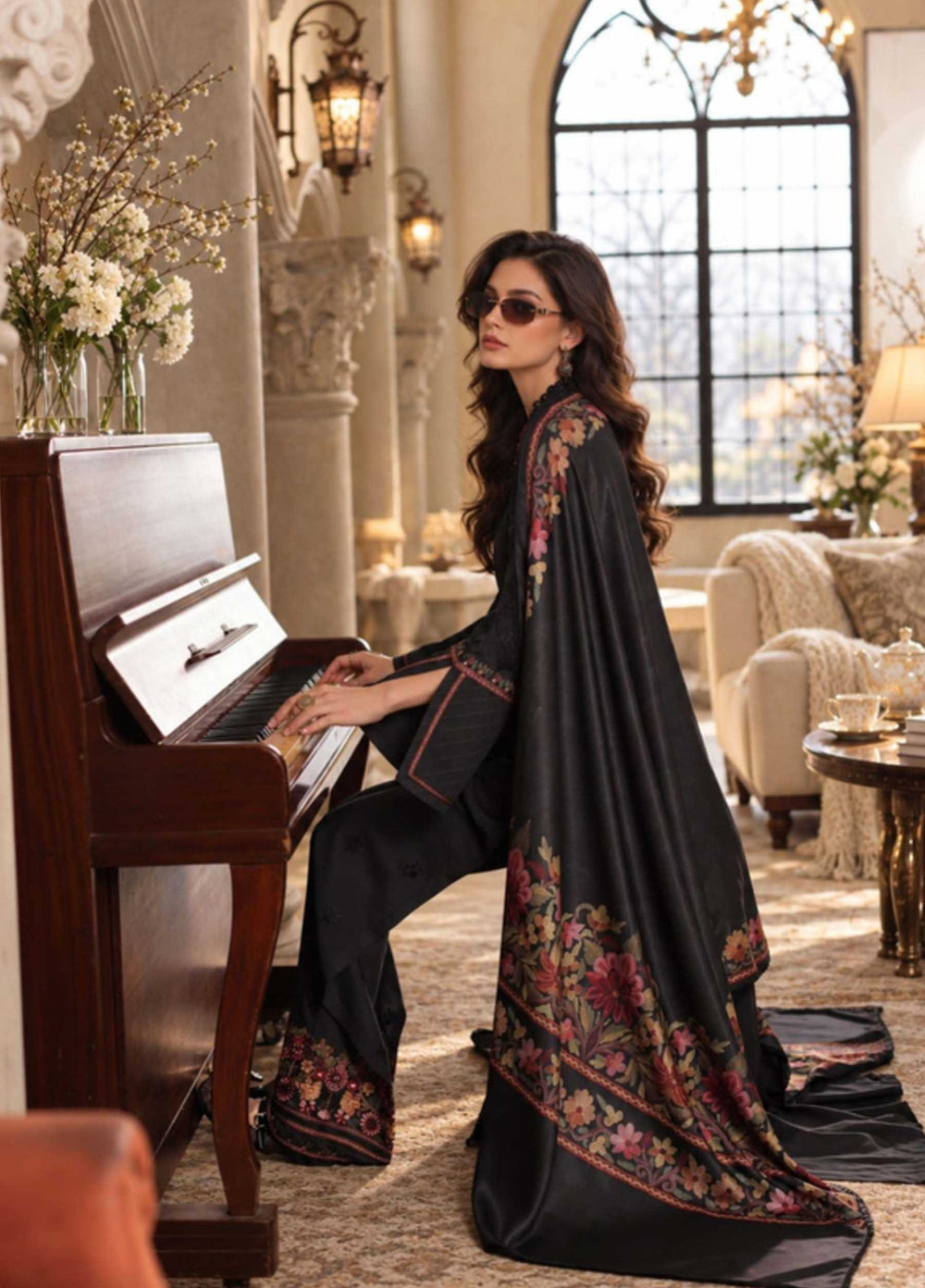 Noor by Saadia Asad Unstitched Embroidered Linen 3 Piece Suit SA26UNL D2 A - Winter Collection