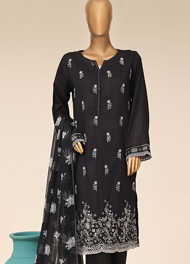 HZ Textiles RTW Chikankari Lawn 3 Piece Suit HZ26PCL BLACK MAGIC SBE-3P-073 - Casual Collection