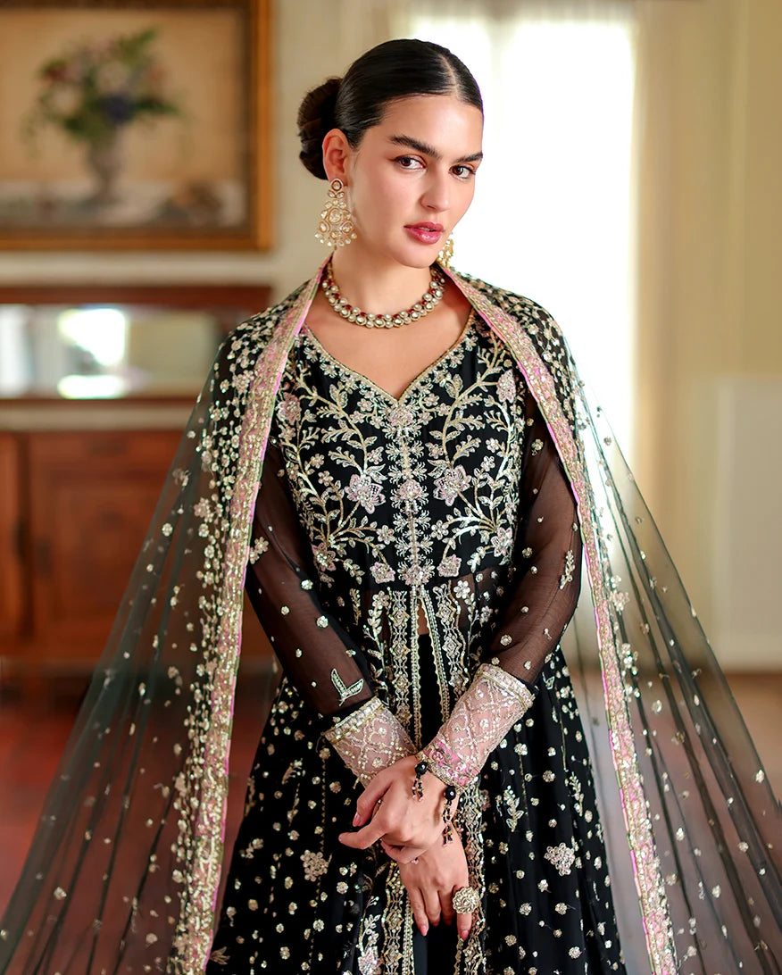 Whispers of Grace by Roheenaz Unstitched Embroidered Chiffon 3 Piece Suit RN26UWG Blaire RUNCH260206 - Wedding Collection