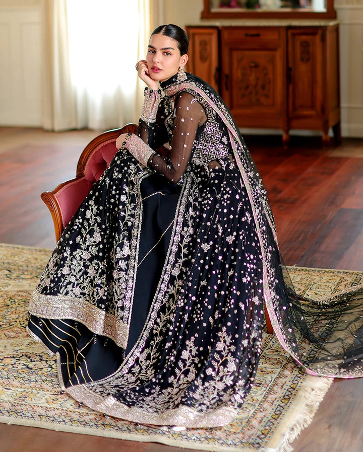 Whispers of Grace by Roheenaz Unstitched Embroidered Chiffon 3 Piece Suit RN26UWG Blaire RUNCH260206 - Wedding Collection