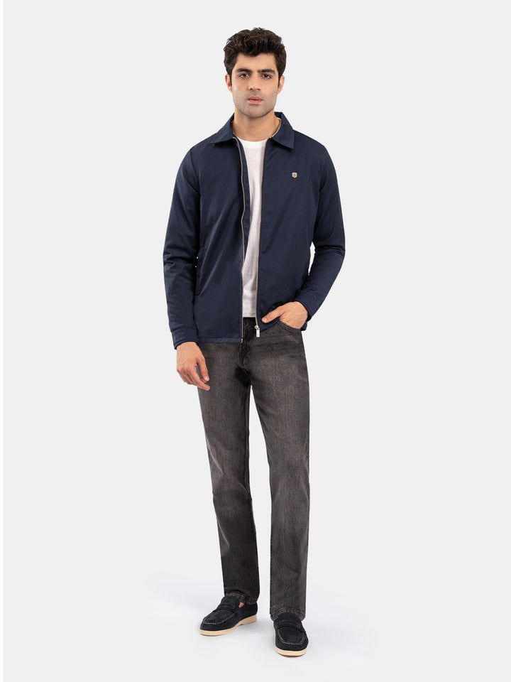 Brumano Mens RTW Solids Poly Jacket Suit Blue Collar Winter Collection