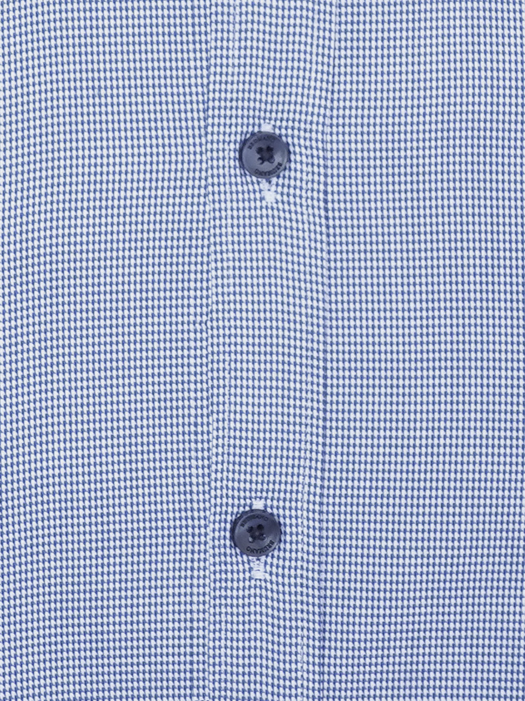 Brumano Mens RTW Solids Linen Shirt Blue Houndstooth Casual Collection