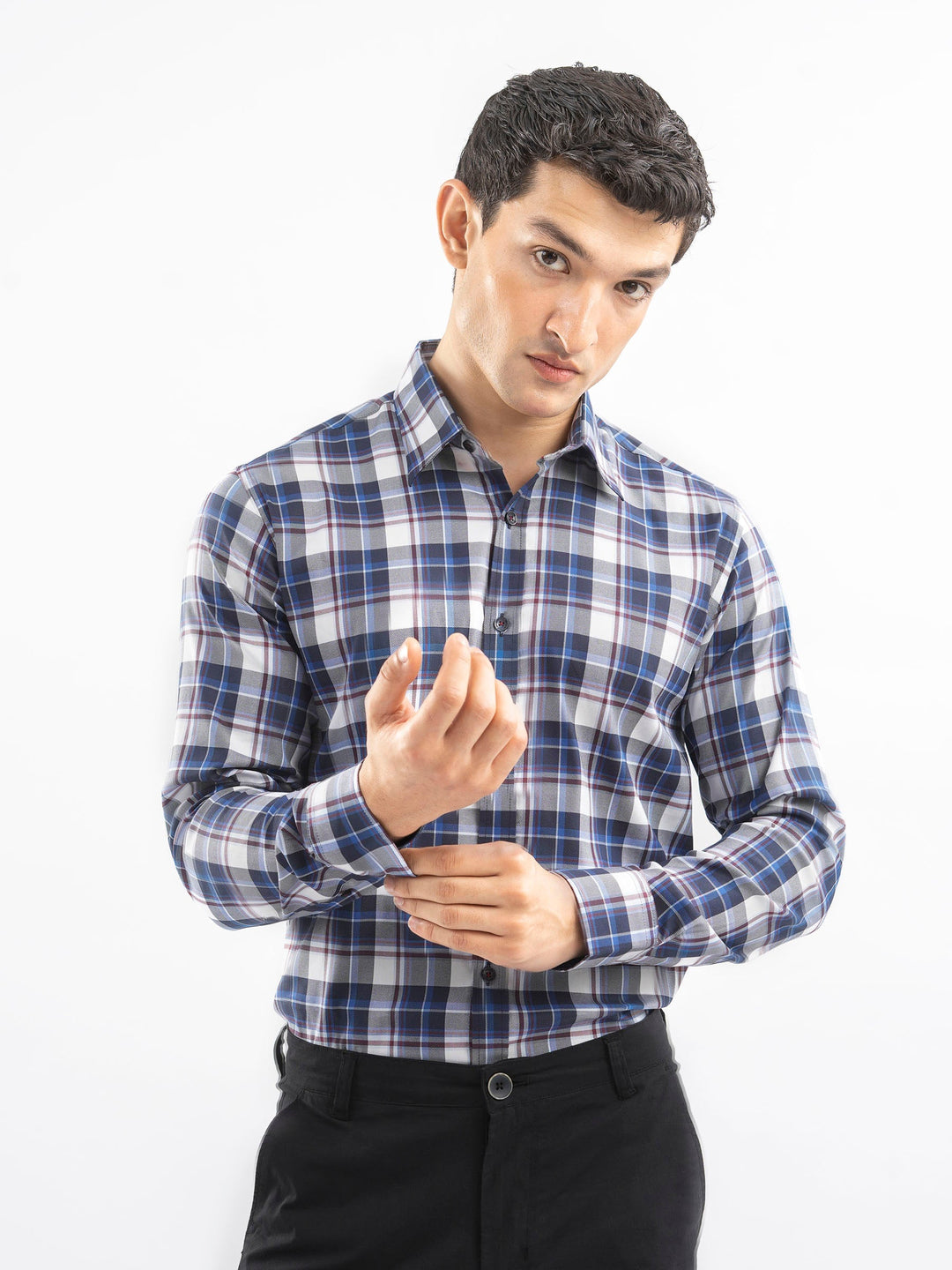 Blue Bold Checkered Shirt
