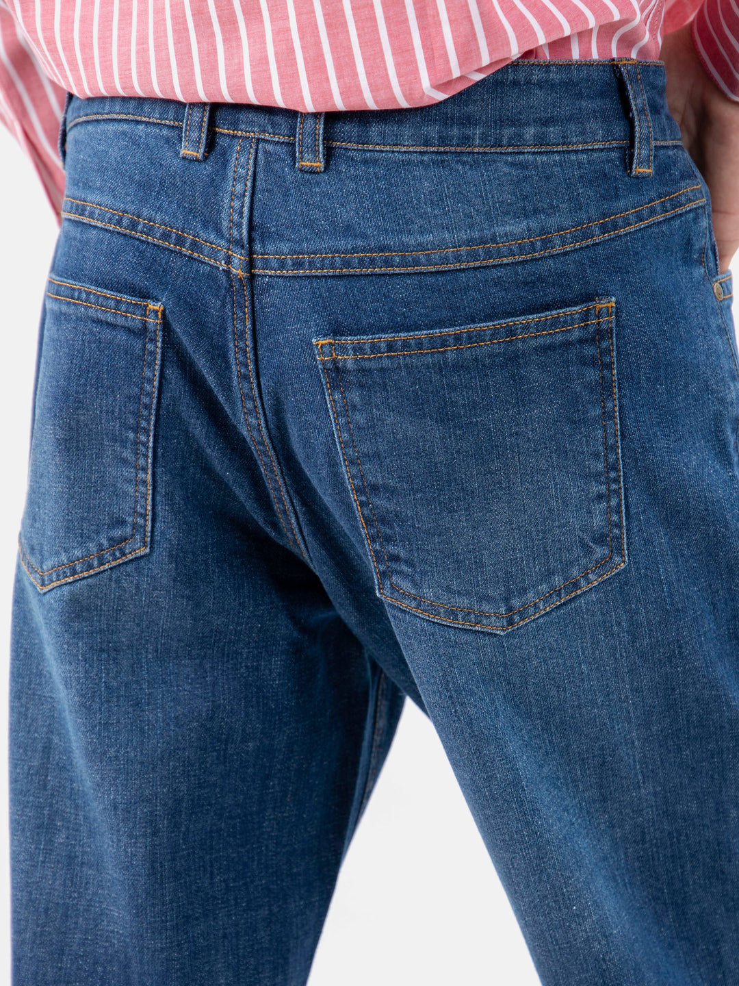 Brumano  Solids Mens  -Blue Casual Fit Jeans With Whisker Wash