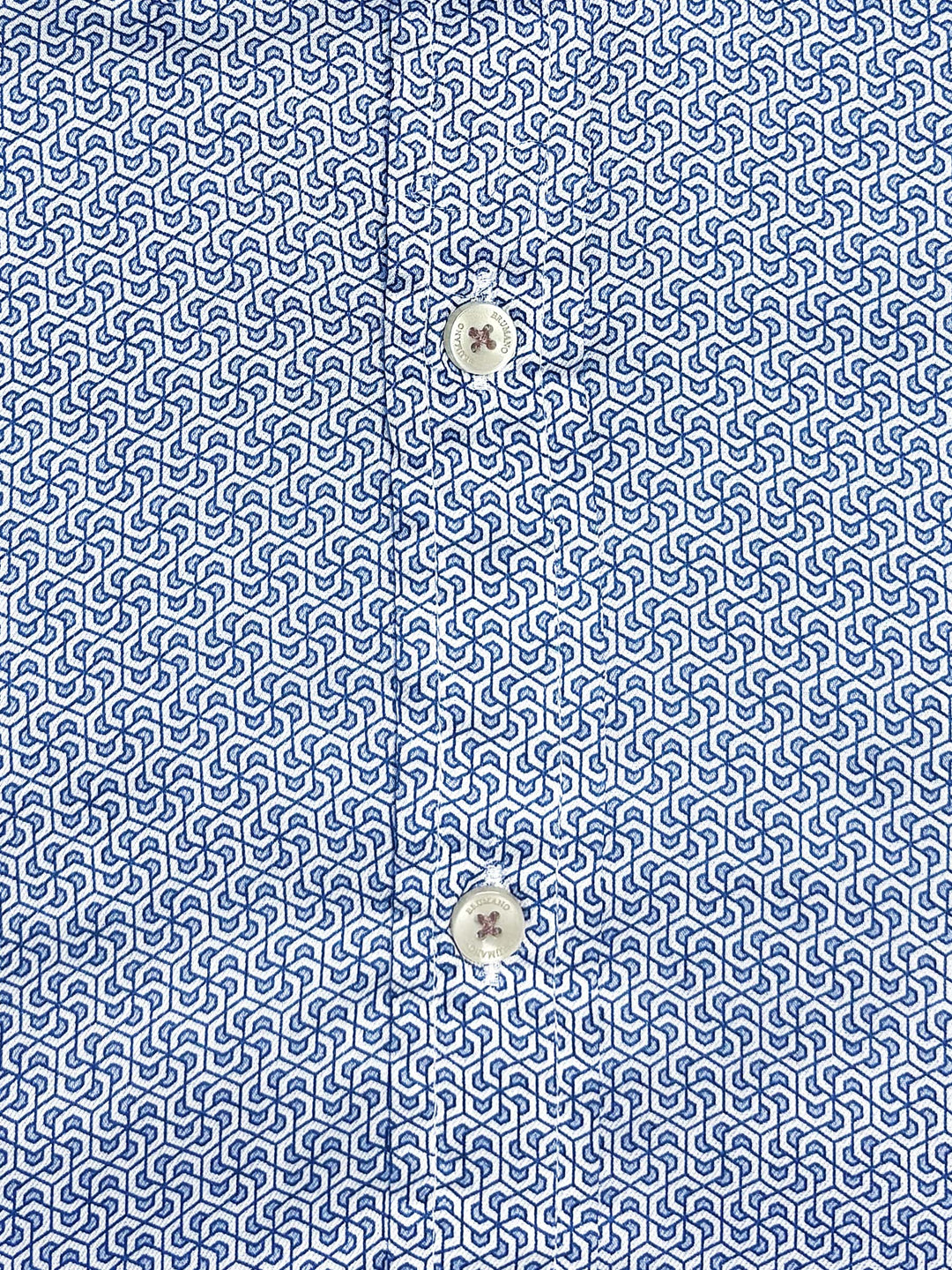 Brumano Ready To Wear Shirts Men 1 Piece Cotton Blue Geometric Printed Shirt 0-31-025-3645 - Summer Collection