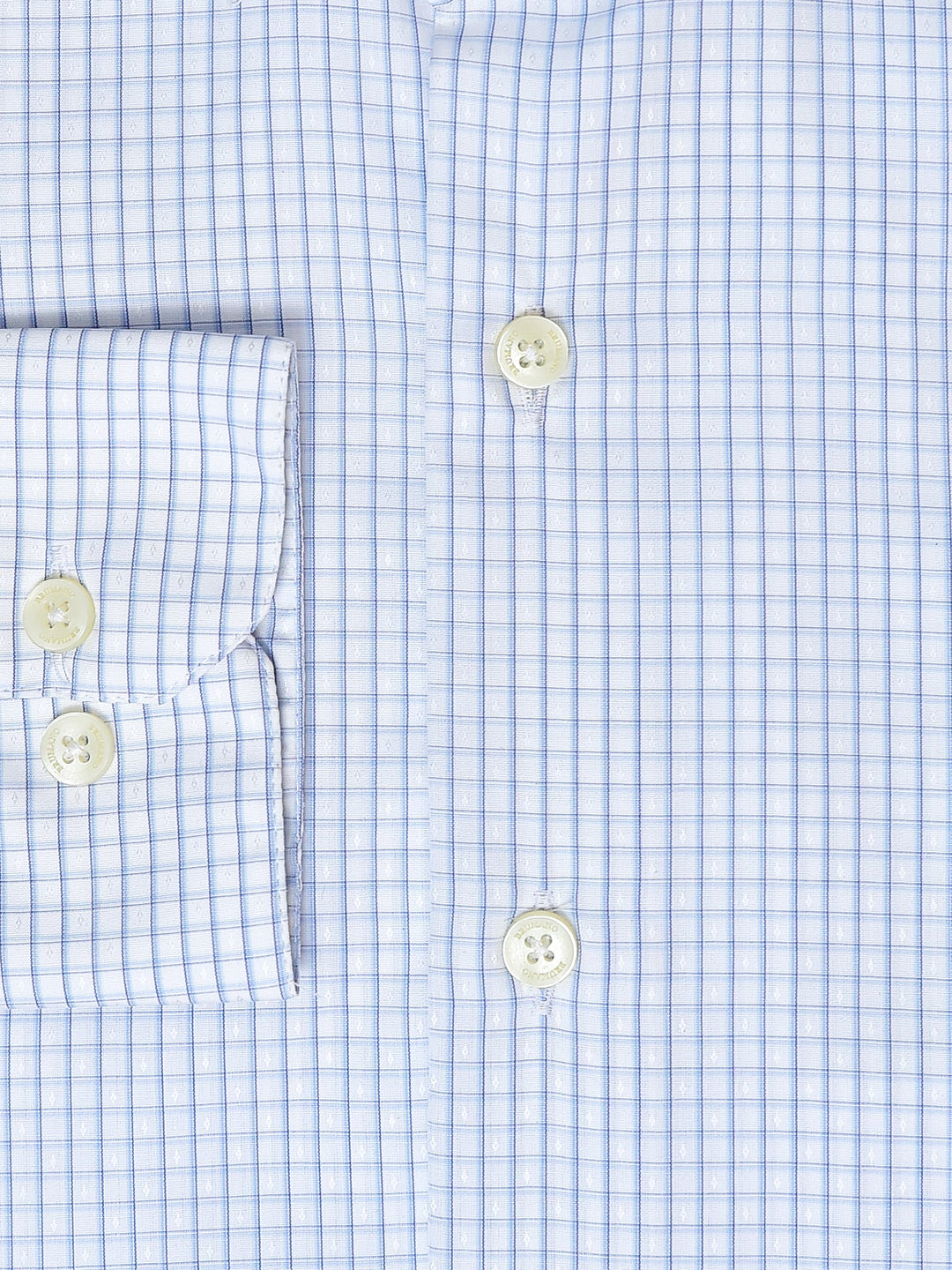 Brumano Ready To Wear Shirts Men 1 Piece Cotton Blue Formal Checkered Shirt Luxe 0-32-025-1128 - Summer Collection