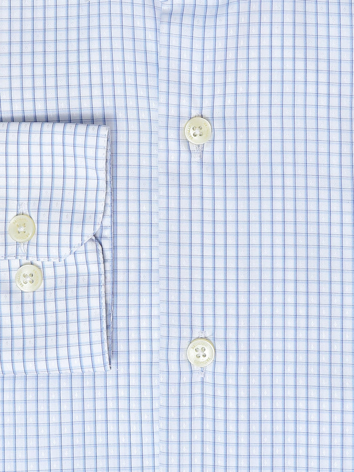 Brumano Ready To Wear Shirts Men 1 Piece Cotton Blue Formal Checkered Shirt Luxe 0-32-025-1128 - Summer Collection