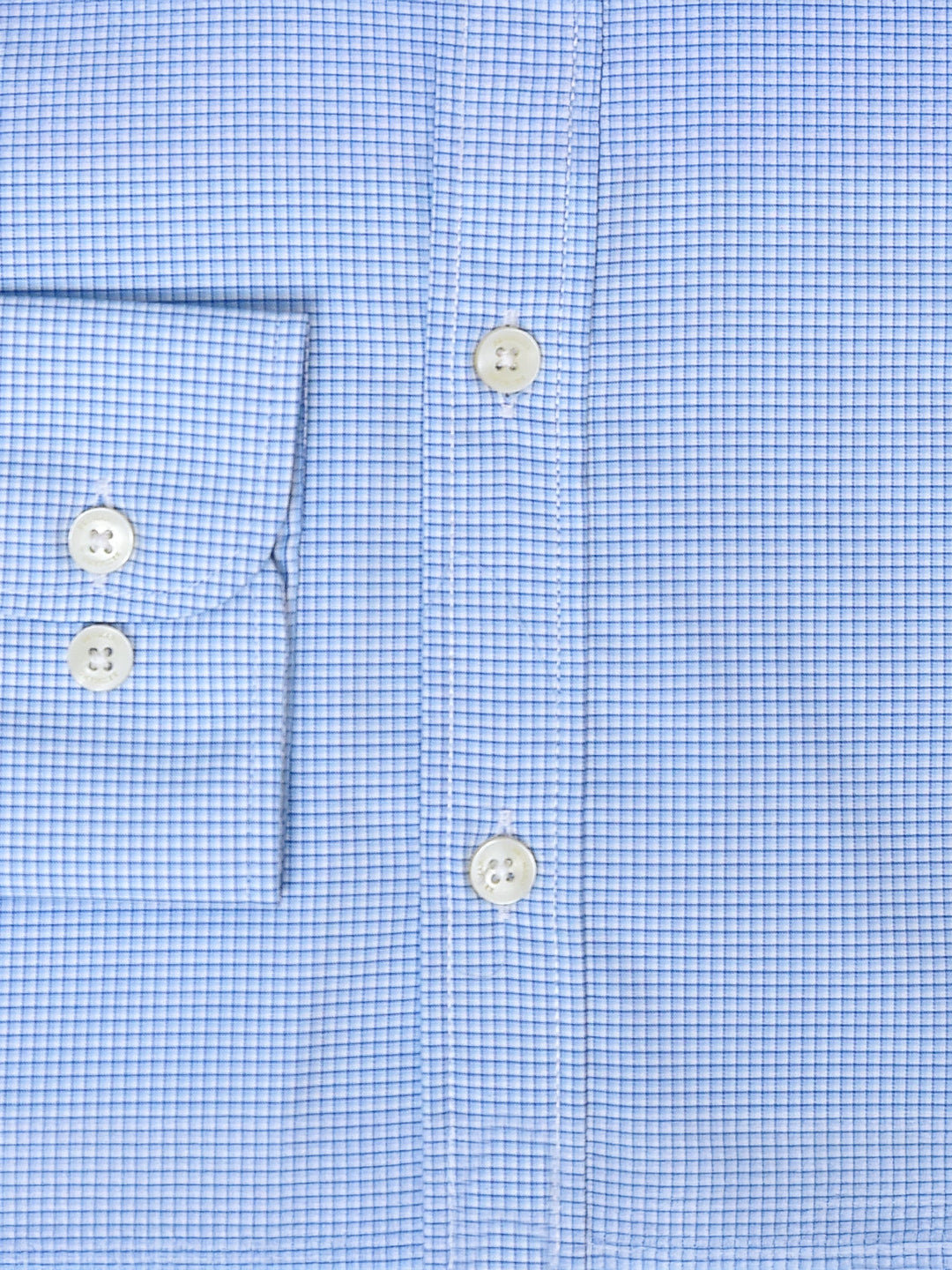 Brumano Ready To Wear Shirts Men 1 Piece Cotton Blue Micro Gingham Button Down Shirt Luxe 0-32-025-1120 - Summer Collection