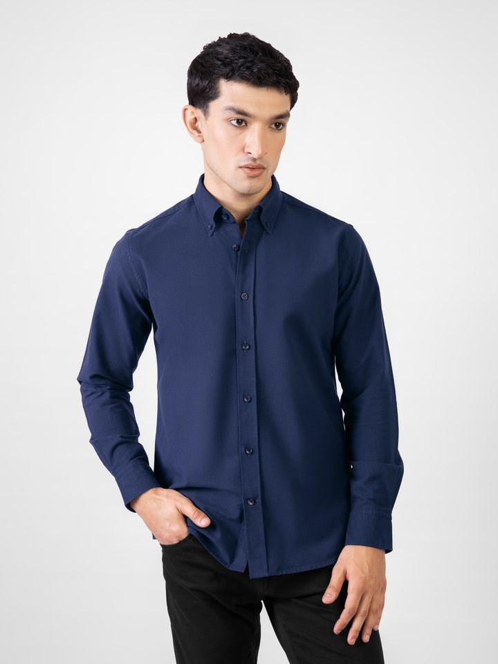 Brumano Ready To Wear Shirts Men 1 Piece Cotton Blue Oxford Button Down Shirt 0-31-025-6090 - Summer Collection