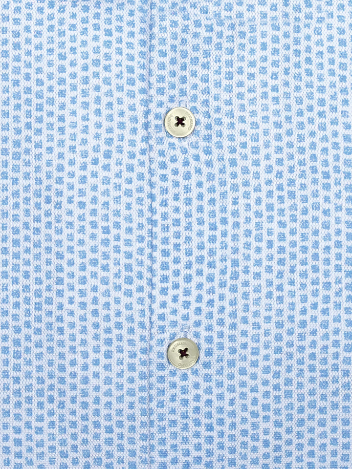 Brumano Ready To Wear Shirts Men 1 Piece Cotton Blue Structured Printed Shirt With Detailing 0-31-023-2109 - Summer Collection