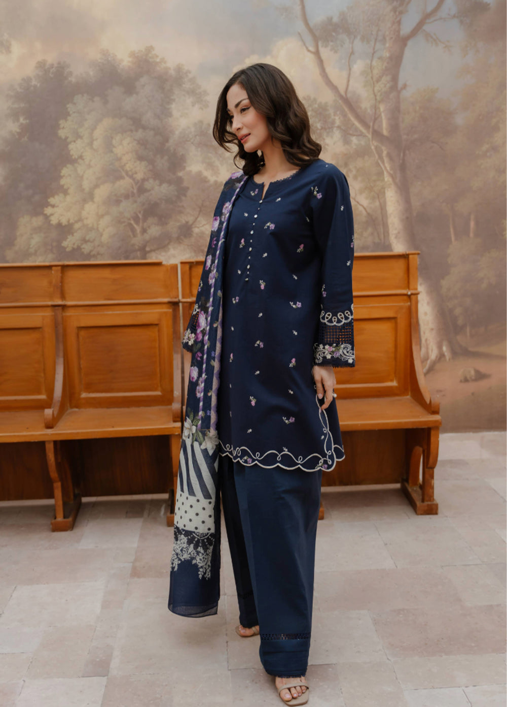Manara by Maria RTW Embroidered Lawn 3 Piece Suit MN26RF Bluebell M-06 - Festive Collection