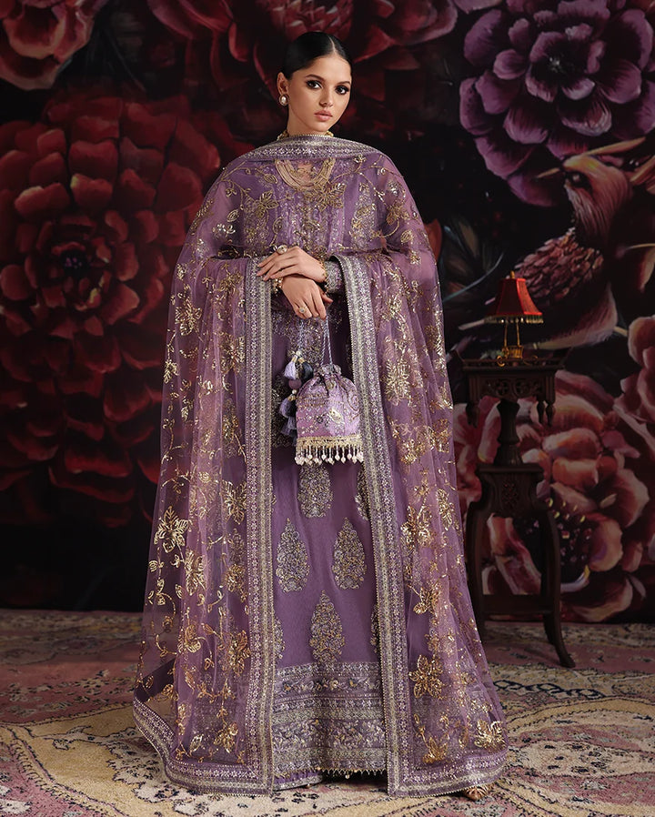 Royale Eternel by Roheenaz Unstitched Embroidered Chiffon 3 Piece Suit RN26URE Blush Whisper RUNCH260103 - Wedding Collection