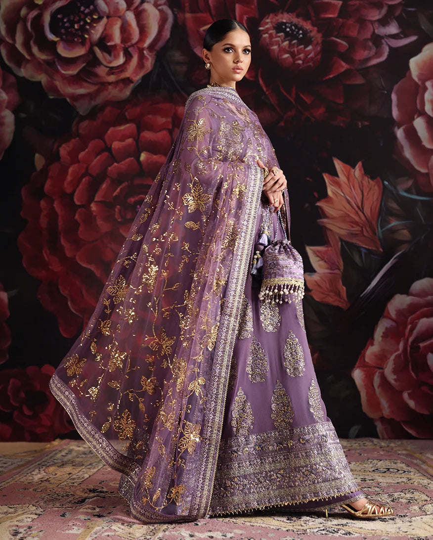 Royale Eternel by Roheenaz Unstitched Embroidered Chiffon 3 Piece Suit RN26URE Blush Whisper RUNCH260103 - Wedding Collection