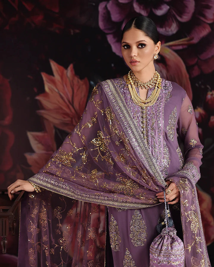 Royale Eternel by Roheenaz Unstitched Embroidered Chiffon 3 Piece Suit RN26URE Blush Whisper RUNCH260103 - Wedding Collection