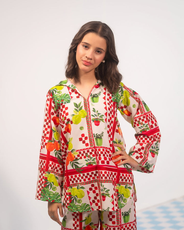 Sprinkles Girls RTW Printed Poly Co-ord Set Botani Check - Casual Collection