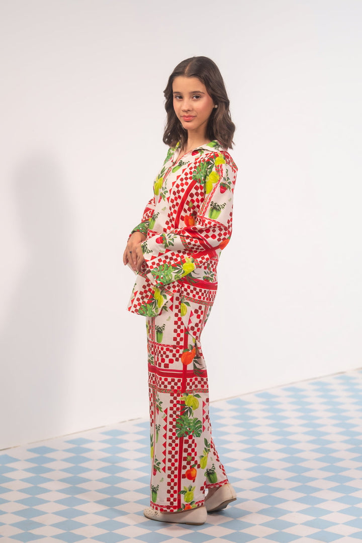 Sprinkles Girls RTW Printed Poly Co-ord Set Botani Check - Casual Collection