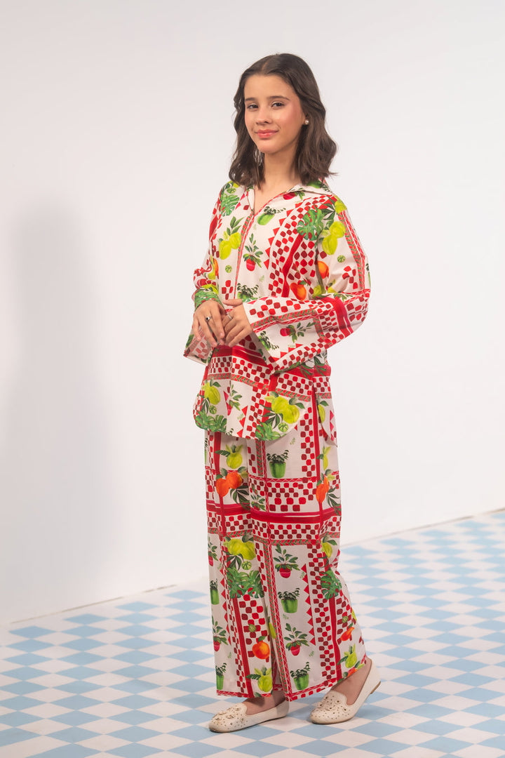 Sprinkles Girls RTW Printed Poly Co-ord Set Botani Check - Casual Collection