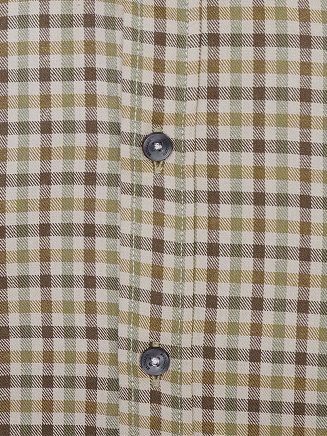 Brumano Ready To Wear Shirts Men 1 Piece Cotton Brown Flannel Gingham Checkered Shirt 0-31-025-4468 - Summer Collection