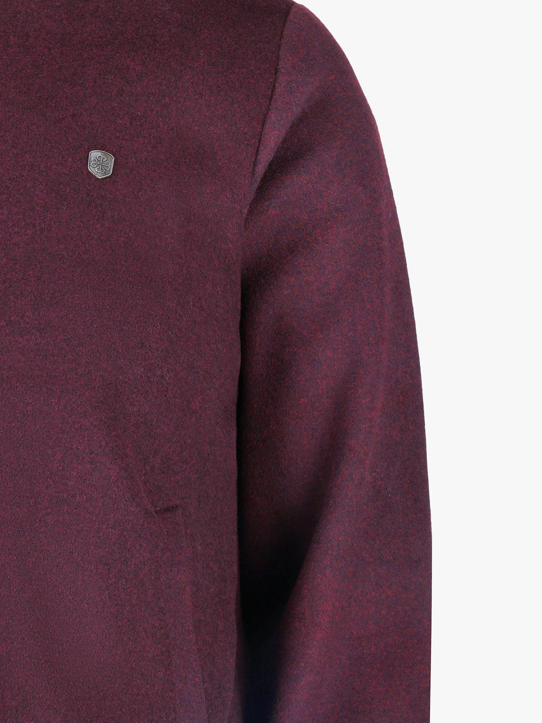 Brumano Mens RTW Solids Wool Jacket Burgundy Bomber Jacket Winter Collection