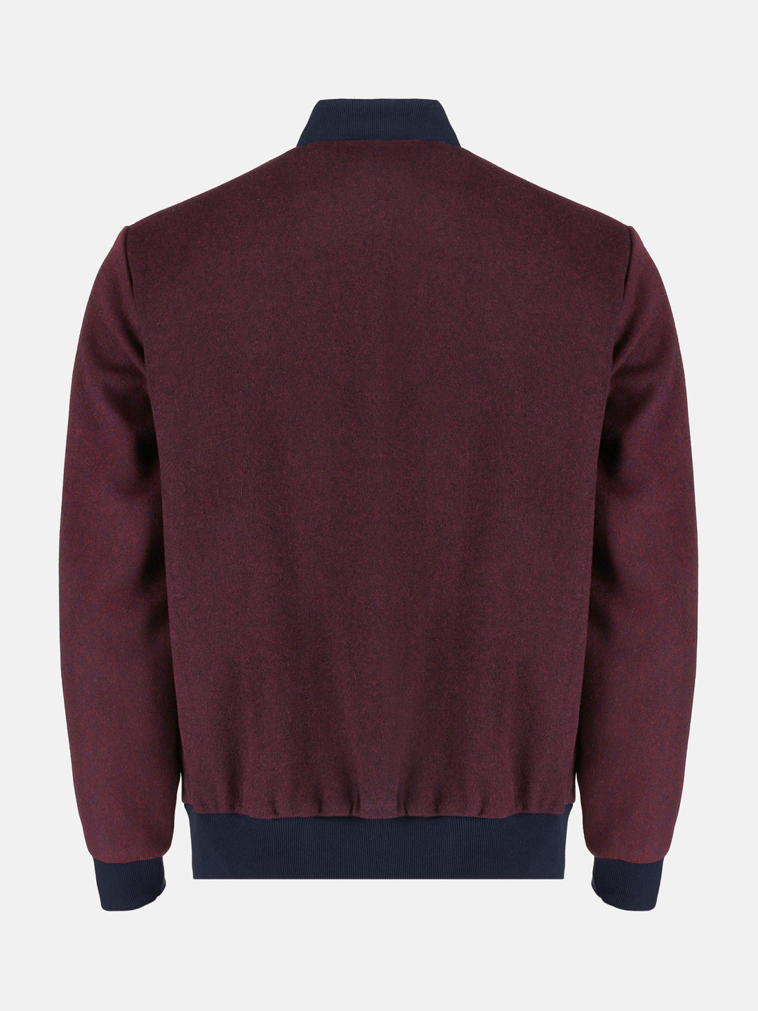 Brumano Mens RTW Solids Wool Jacket Burgundy Bomber Jacket Winter Collection