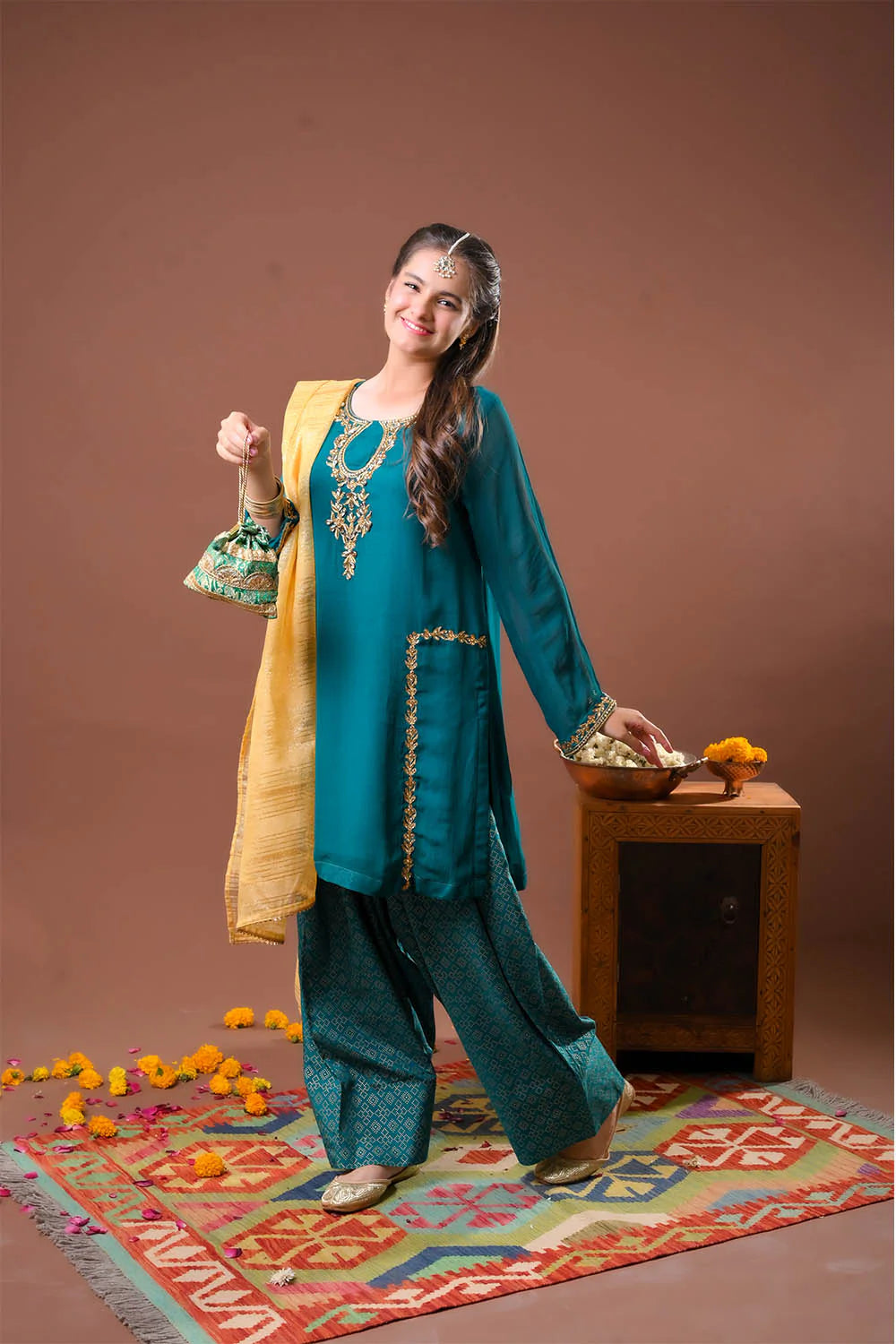 Senorita Girls Solids Chiffon Silk 3 Piece Suit GDD-03149 - Casual Collection