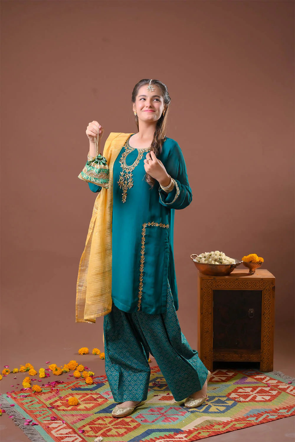 Senorita Girls Solids Chiffon Silk 3 Piece Suit GDD-03149 - Casual Collection