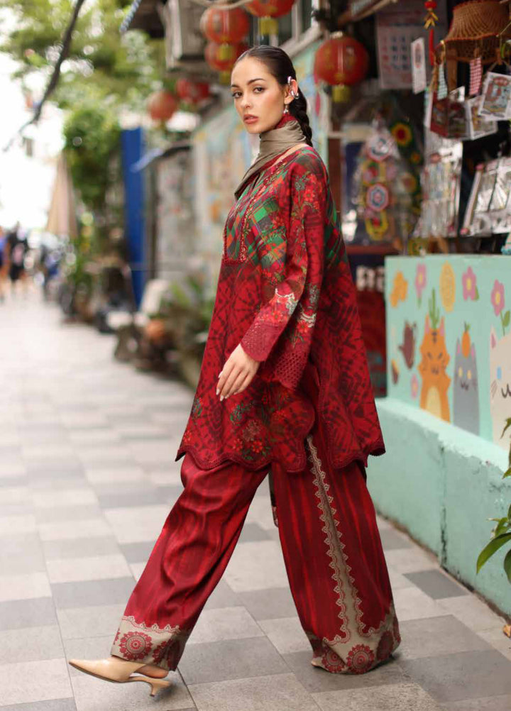 Combination by Charizma Unstitched Embroidered Linen 3 Piece Suit CHRUCL CCW7-12 - Casual Collection