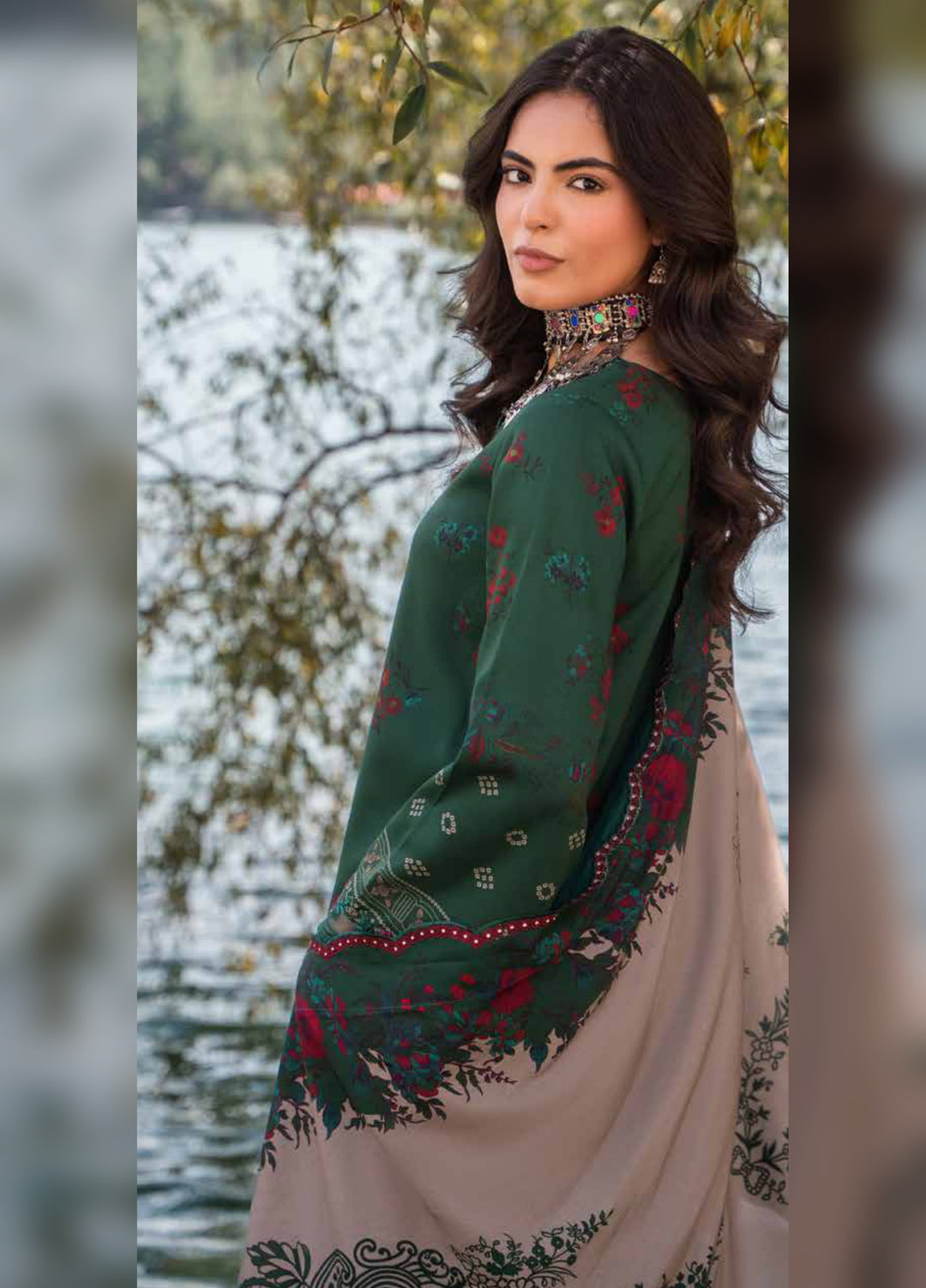 Combination by Charizma Unstitched Embroidered Linen 3 Piece Suit CHRUCL CCW7-14 - Casual Collection
