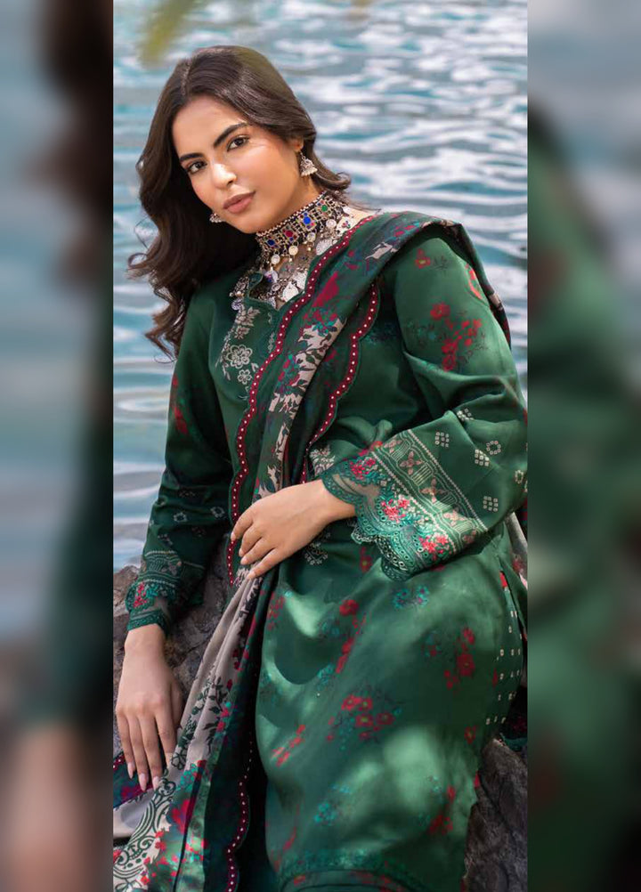 Combination by Charizma Unstitched Embroidered Linen 3 Piece Suit CHRUCL CCW7-14 - Casual Collection