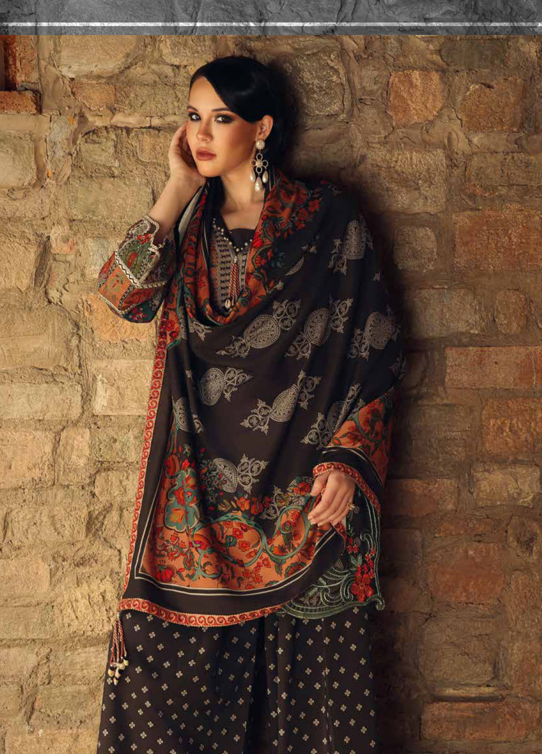 Combination by Charizma Unstitched Embroidered Linen 3 Piece Suit CHRUCL CCW7-15 - Casual Collection