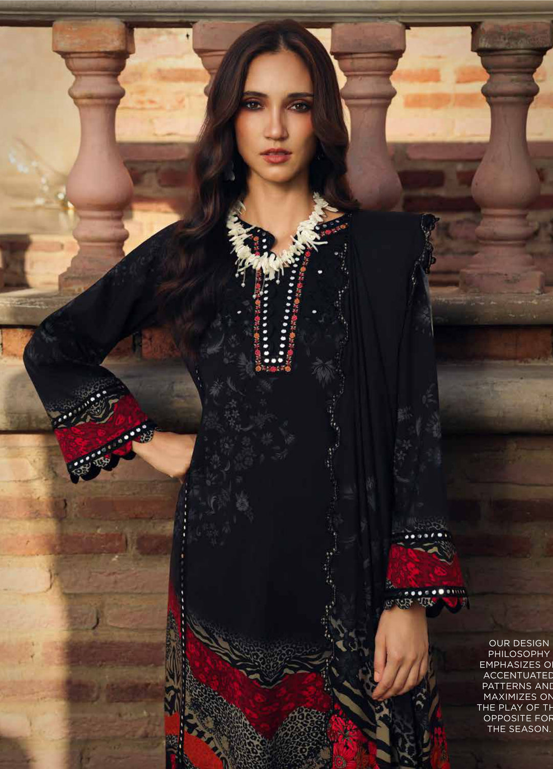 Combination by Charizma Unstitched Embroidered Linen 3 Piece Suit CHRUCL CCW7-16 - Casual Collection