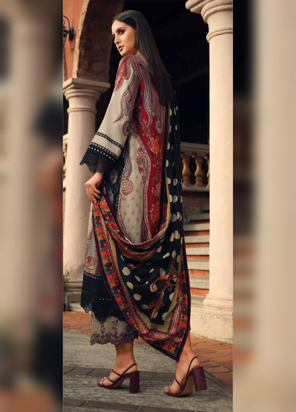 Combination by Charizma Unstitched Embroidered Linen 3 Piece Suit CHRUCL CCW7-17 - Casual Collection